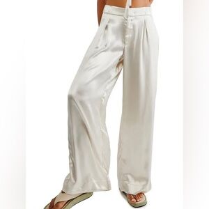 Free People Good Days satin pants in white